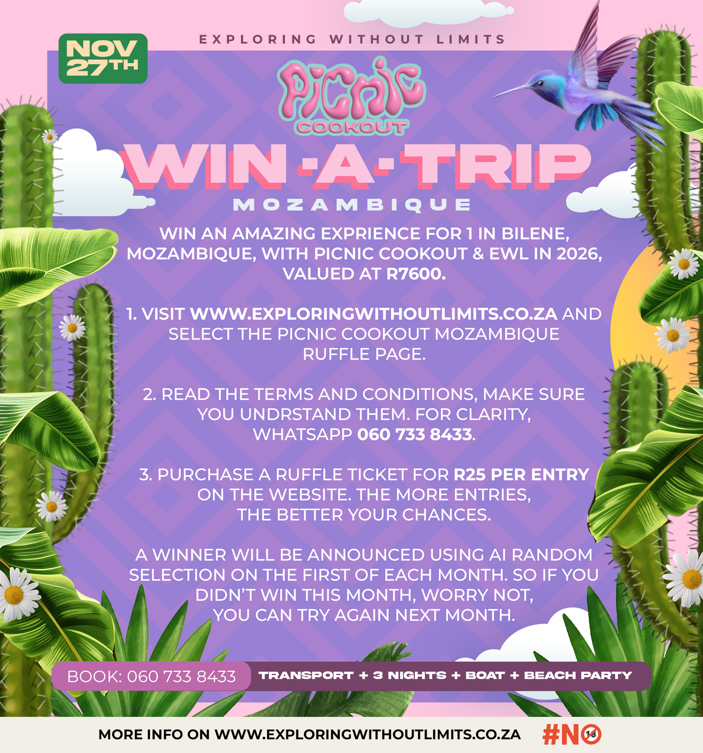 Win-A-Trip: Picnic Cookout Holiday Mozambique